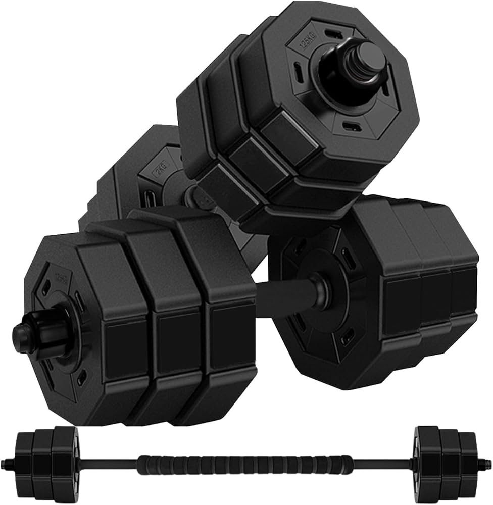 Amazon | Wout ダンベル 10kg 2個 バーベル オールブラック